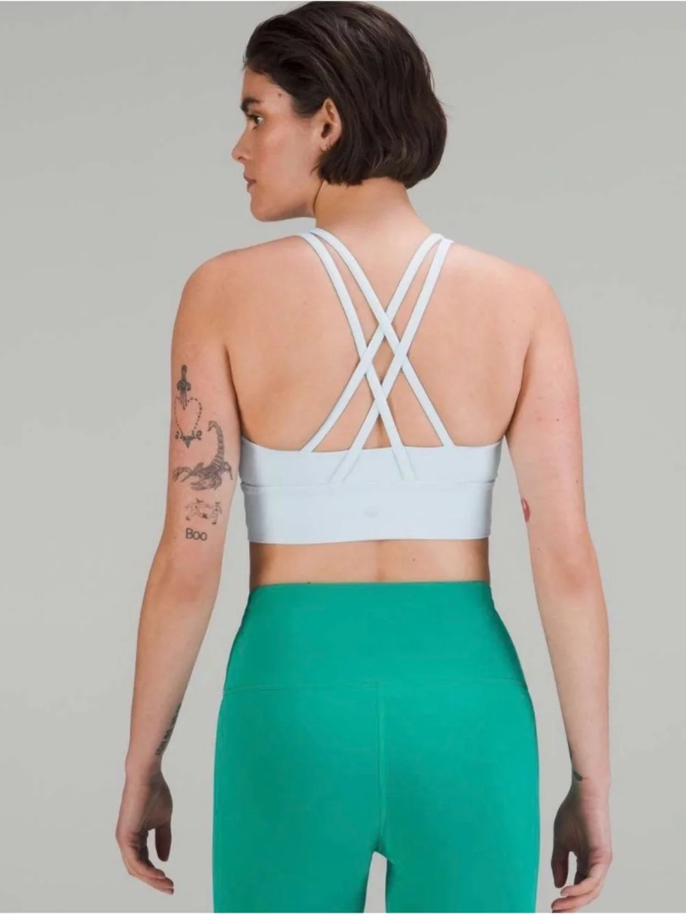 Lululemon energy line lined sports bra in powder blue